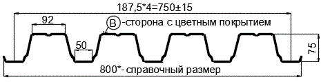 Фото: Профнастил Н75 х 750 - B (ПЭ-01-8017-1) в Дедовске