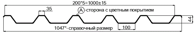 Фото: Профнастил С44 х 1000 - A (ПЭ-01-1014-0.45) в Дедовске