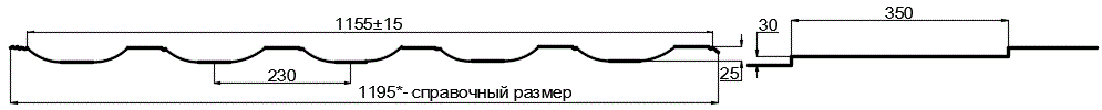 Металлочерепица МП Трамонтана-M (PURMAN-20-9010-0.5) в Дедовске