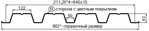 Фото: Профнастил Н60 х 845 - B (ПЭ-01-2004-0.7) в Дедовске