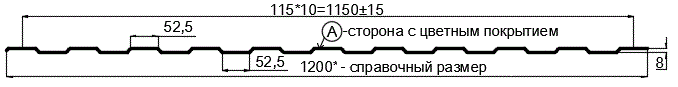 Фото: Профнастил С8 х 1150 - A (PureTech_Mat-20-7024-0,5) в Дедовске