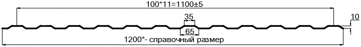 Фото: Профнастил оцинкованный МП10 х 1100 (ОЦ-01-БЦ-0.6) в Дедовске