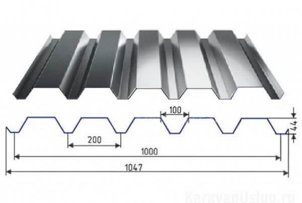 Профнастил С44 х 1000 - A (PURMAN-20-Tourmalin-0.5) в Дедовске