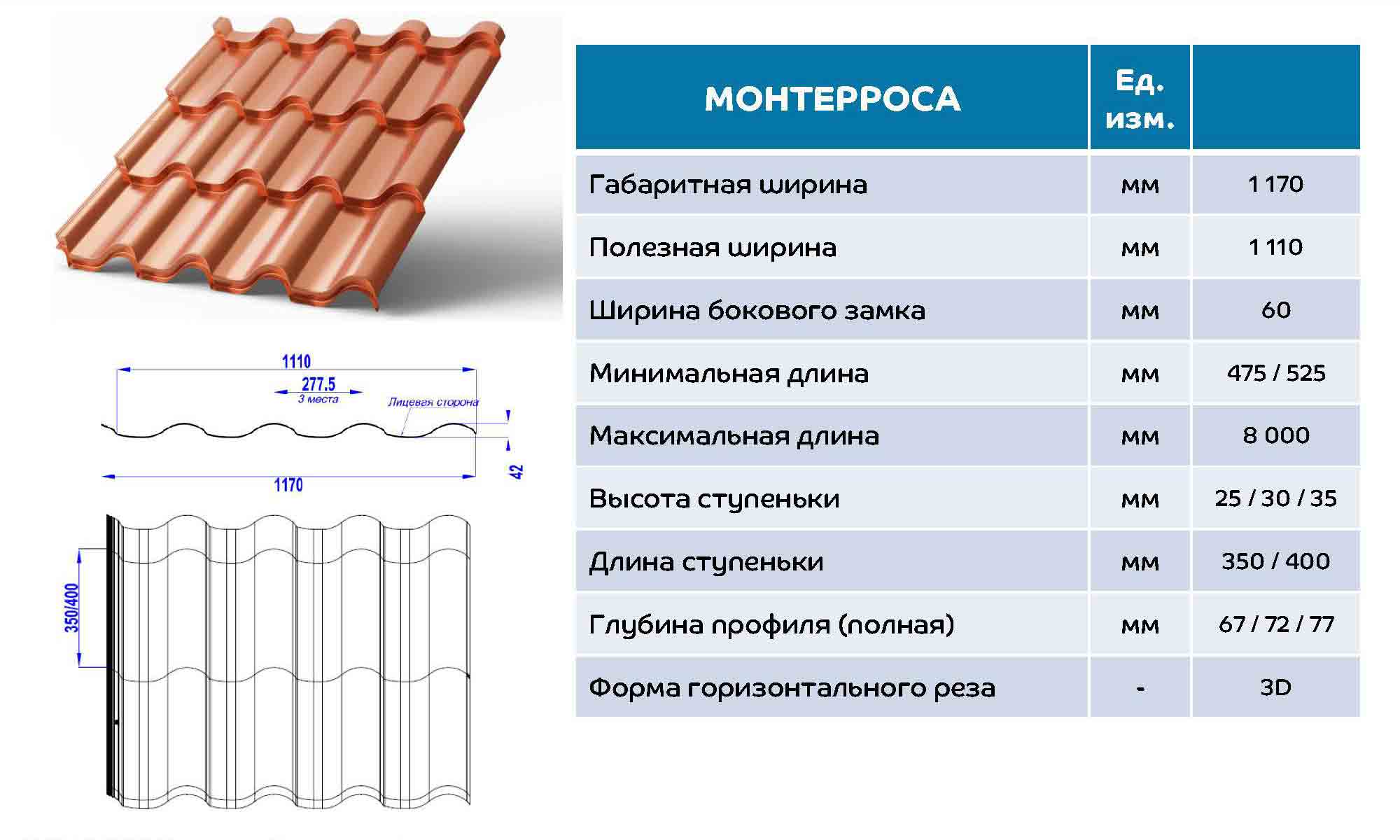 Металлочерепица МП Монтерроса-SL (VALORI-20-Grey-0.5) в Дедовске