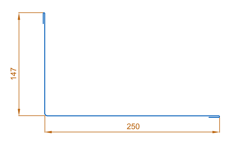 Планка примыкания верхняя 250х147х2000 NormanMP (ПЭ-01-6019-0.5)