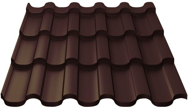 Металлочерепица МП Монтекристо-S (VALORI-20-Brown-0.5)